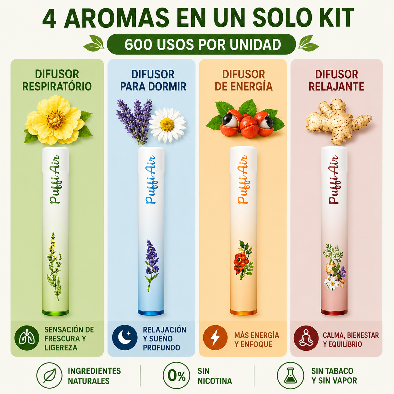 Puffi ® - Fórmula Natural 4 en 1 para Dejar el Vape.